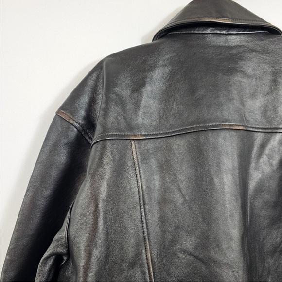 NWOT Veda Bennett Oversized Leather Bomber - Picture 10 of 13